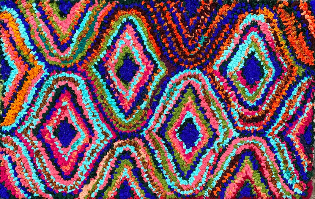 Fußmatte Peacock multicolor 50x80 recycled Saris No. 1