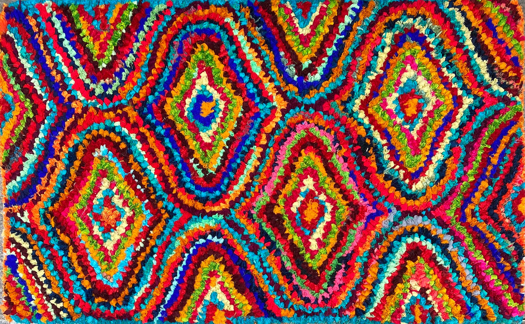 Fußmatte Peacock multicolor 50x80 recycled Saris No. 3