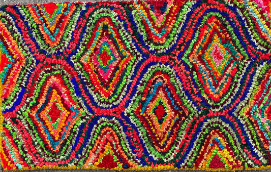 Fußmatte Peacock multicolor 50x80 recycled Saris No. 9