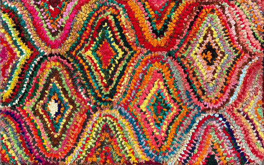Fußmatte Peacock multicolor 50x80 recycled Saris No. 4