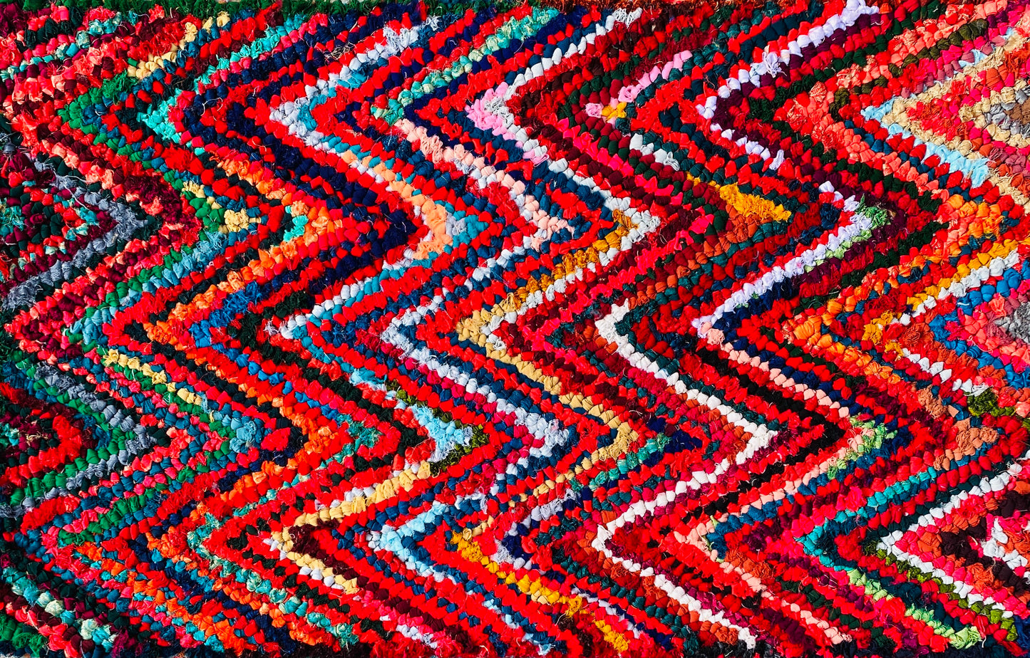 Fußmatte ZigZag multicolor 50x80 recycled Saris No. 5