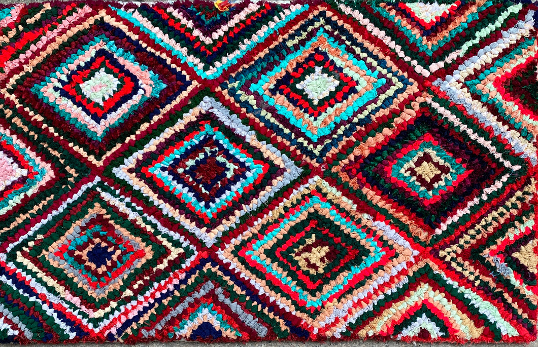 Fußmatte Diamond multicolor 50x80 recycled Saris No. 8