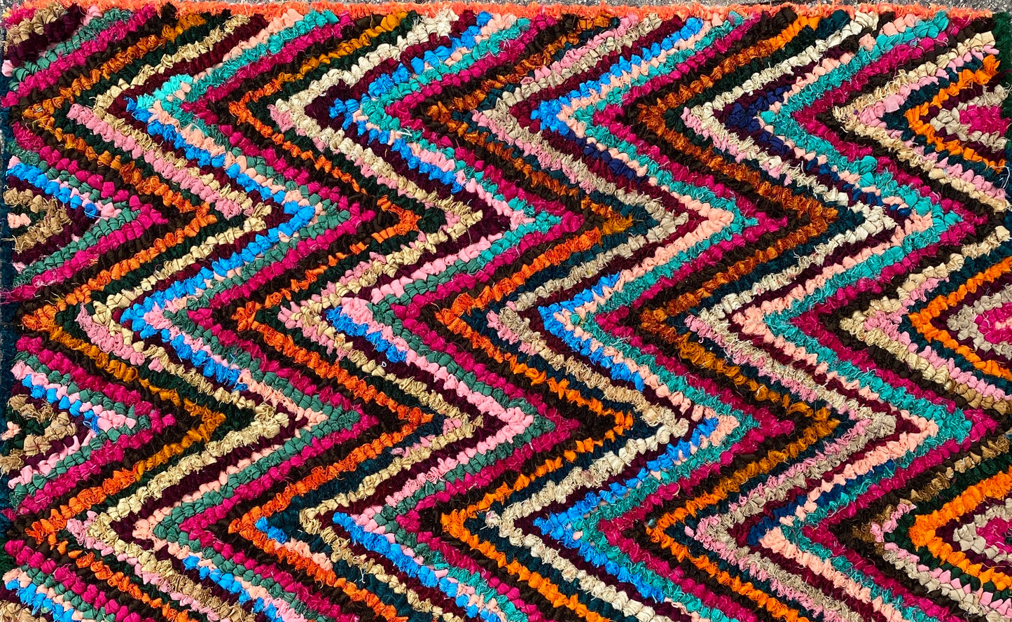 Fußmatte ZigZag multicolor 50x80 recycled Saris No. 6