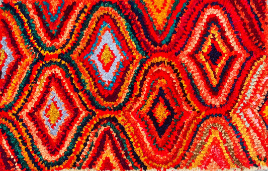 Fußmatte Peacock multicolor 50x80 recycled Saris No. 2