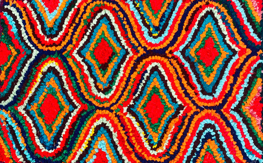 Fußmatte Peacock multicolor 50x80 recycled Saris No. 8