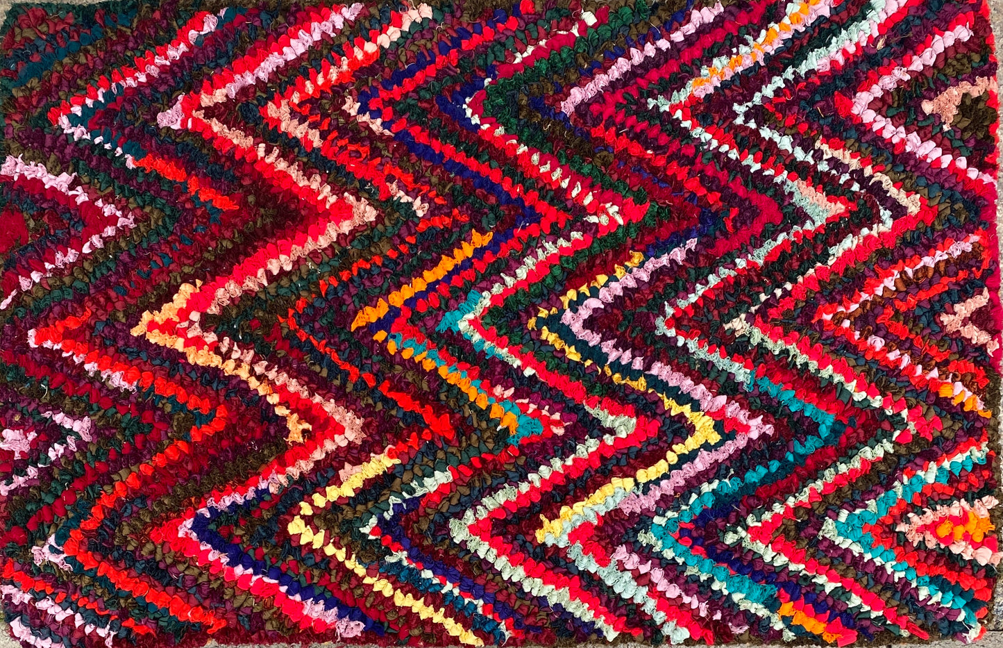 Fußmatte ZigZag multicolor 50x80 recycled Saris No. 11