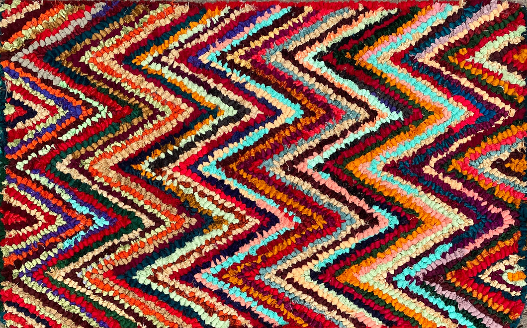 Fußmatte ZigZag multicolor 50x80 recycled Saris No. 10