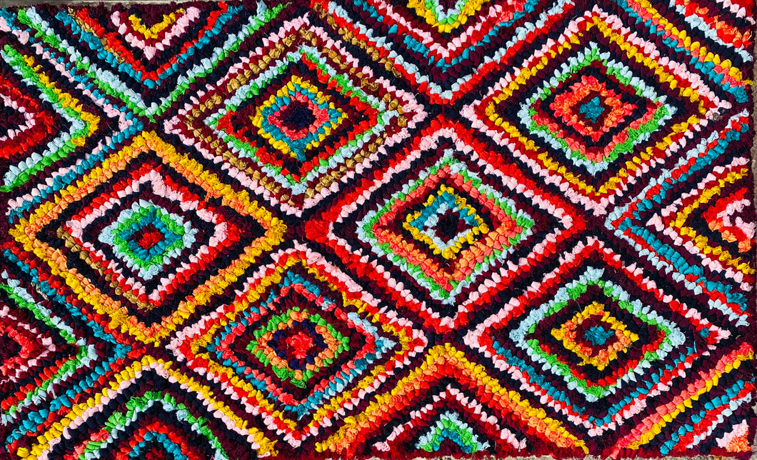 Fußmatte Diamond multicolor 50x80 recycled Saris No. 12